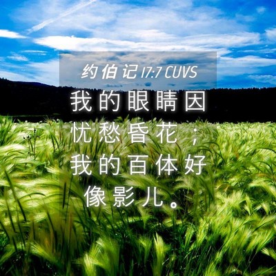 Picture 04 - 约 伯 记 17:7 CUVS - 我 的 眼 睛 因 忧 愁 昏 花 ； 我 的 - Bible Verse Picture