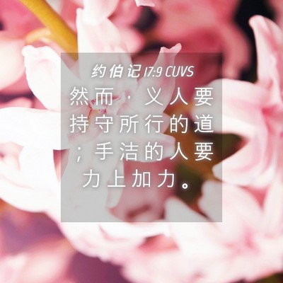 Picture 04 - 约 伯 记 17:9 CUVS - 然 而 ， 义 人 要 持 守 所 行 的 道 - Bible Verse Picture