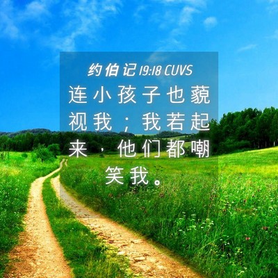 Picture 04 - 约 伯 记 19:18 CUVS - 连 小 孩 子 也 藐 视 我 ； 我 若 起 - Bible Verse Picture