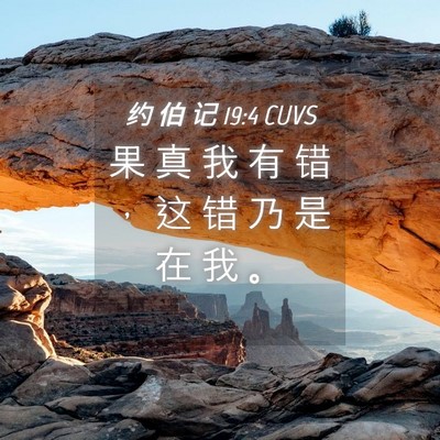 Picture 04 - 约 伯 记 19:4 CUVS - 果 真 我 有 错 ， 这 错 乃 是 在 我 - Bible Verse Picture