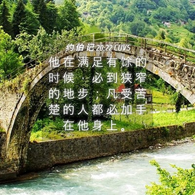 Picture 04 - 约 伯 记 20:22 CUVS - 他 在 满 足 有 馀 的 时 候 ， 必 到 - Bible Verse Picture