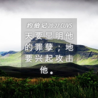 Picture 04 - 约 伯 记 20:27 CUVS - 天 要 显 明 他 的 罪 孽 ； 地 要 兴 - Bible Verse Picture