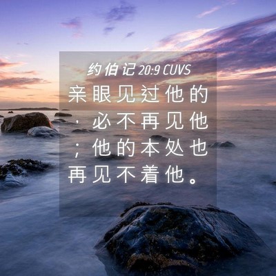 Picture 04 - 约 伯 记 20:9 CUVS - 亲 眼 见 过 他 的 ， 必 不 再 见 他 - Bible Verse Picture