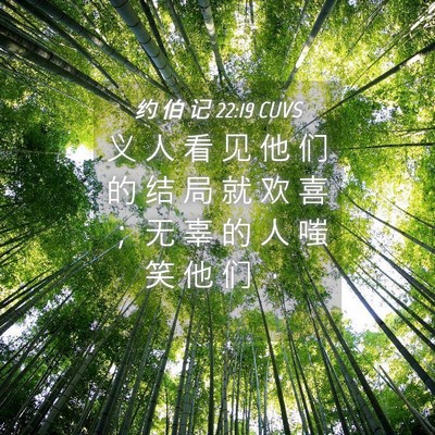 Picture 04 - 约 伯 记 22:19 CUVS - 义 人 看 见 他 们 的 结 局 就 欢 喜 - Bible Verse Picture