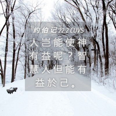Picture 04 - 约 伯 记 22:2 CUVS - 人 岂 能 使 神 有 益 呢 ？ 智 慧 人 - Bible Verse Picture
