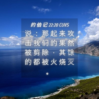 Picture 04 - 约 伯 记 22:20 CUVS - 说 ： 那 起 来 攻 击 我 们 的 果 然 - Bible Verse Picture