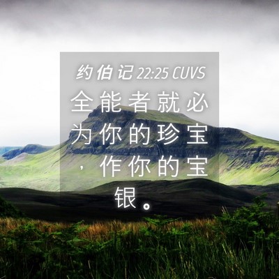 Picture 04 - 约 伯 记 22:25 CUVS - 全 能 者 就 必 为 你 的 珍 宝 ， 作 - Bible Verse Picture