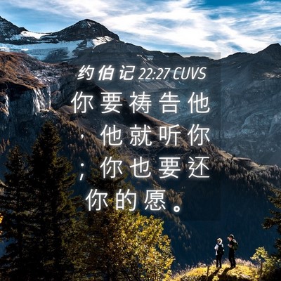 Picture 04 - 约 伯 记 22:27 CUVS - 你 要 祷 告 他 ， 他 就 听 你 ； 你 - Bible Verse Picture