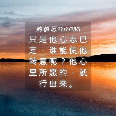 Picture 04 - 约 伯 记 23:13 CUVS - 只 是 他 心 志 已 定 ， 谁 能 使 他 - Bible Verse Picture