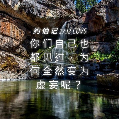Picture 04 - 约 伯 记 27:12 CUVS - 你 们 自 己 也 都 见 过 ， 为 何 全 - Bible Verse Picture