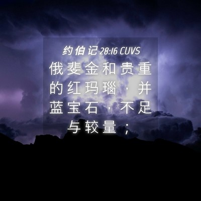 Picture 04 - 约 伯 记 28:16 CUVS - 俄 斐 金 和 贵 重 的 红 玛 瑙 ， 并 - Bible Verse Picture