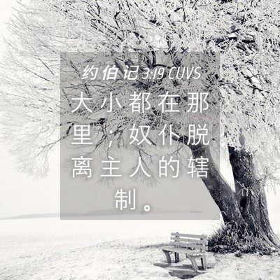 Picture 04 - 约 伯 记 3:19 CUVS - 大 小 都 在 那 里 ； 奴 仆 脱 离 主 - Bible Verse Picture