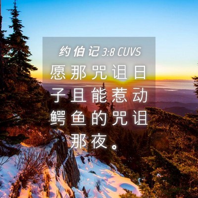 Picture 04 - 约 伯 记 3:8 CUVS - 愿 那 咒 诅 日 子 且 能 惹 动 鳄 鱼 - Bible Verse Picture