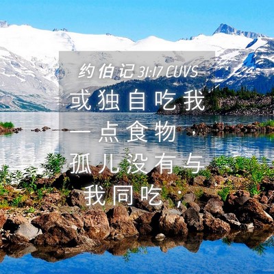 Picture 04 - 约 伯 记 31:17 CUVS - 或 独 自 吃 我 一 点 食 物 ， 孤 儿 - Bible Verse Picture