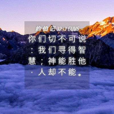 Picture 04 - 约 伯 记 32:13 CUVS - 你 们 切 不 可 说 ： 我 们 寻 得 智 - Bible Verse Picture