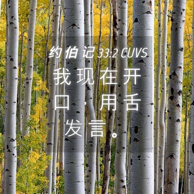 Picture 04 - 约 伯 记 33:2 CUVS - 我 现 在 开 口 ， 用 舌 发 言 - Bible Verse Picture
