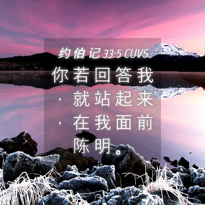 Picture 04 - 约 伯 记 33:5 CUVS - 你 若 回 答 我 ， 就 站 起 来 ， 在 - Bible Verse Picture