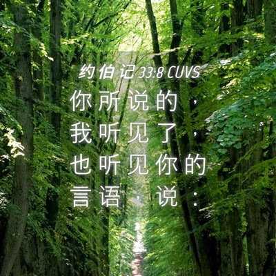 Picture 04 - 约 伯 记 33:8 CUVS - 你 所 说 的 ， 我 听 见 了 ， 也 听 - Bible Verse Picture