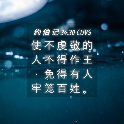 Picture 04 - 约 伯 记 34:30 CUVS - 使 不 虔 敬 的 人 不 得 作 王 ， 免 - Bible Verse Picture