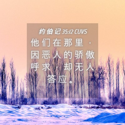 Picture 04 - 约 伯 记 35:12 CUVS - 他 们 在 那 里 ， 因 恶 人 的 骄 傲 - Bible Verse Picture
