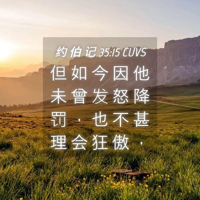 Picture 04 - 约 伯 记 35:15 CUVS - 但 如 今 因 他 未 曾 发 怒 降 罚 ， - Bible Verse Picture