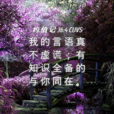 Picture 04 - 约 伯 记 36:4 CUVS - 我 的 言 语 真 不 虚 谎 ； 有 知 识 - Bible Verse Picture
