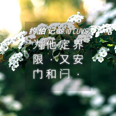 Picture 04 - 约 伯 记 38:10 CUVS - 为 他 定 界 限 ， 又 安 门 和 闩 - Bible Verse Picture