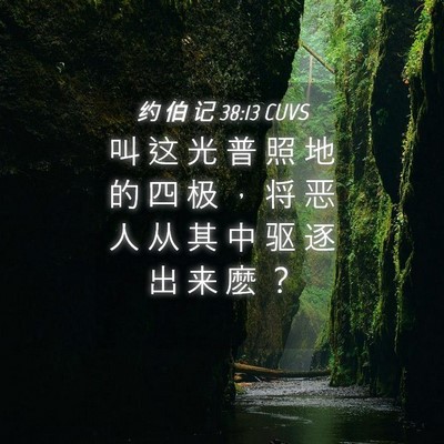 Picture 04 - 约 伯 记 38:13 CUVS - 叫 这 光 普 照 地 的 四 极 ， 将 恶 - Bible Verse Picture