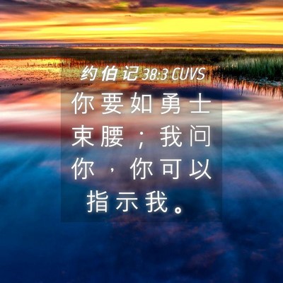 Picture 04 - 约 伯 记 38:3 CUVS - 你 要 如 勇 士 束 腰 ； 我 问 你 ， - Bible Verse Picture