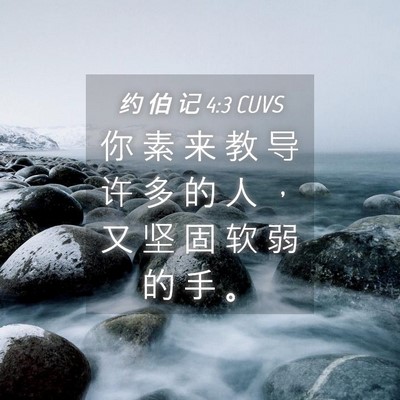 Picture 04 - 约 伯 记 4:3 CUVS - 你 素 来 教 导 许 多 的 人 ， 又 坚 - Bible Verse Picture