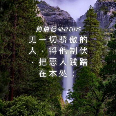 Picture 04 - 约 伯 记 40:12 CUVS - 见 一 切 骄 傲 的 人 ， 将 他 制 伏 - Bible Verse Picture