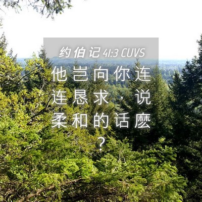 Picture 04 - 约 伯 记 41:3 CUVS - 他 岂 向 你 连 连 恳 求 ， 说 柔 和 - Bible Verse Picture