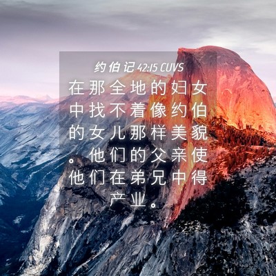 Picture 04 - 约 伯 记 42:15 CUVS - 在 那 全 地 的 妇 女 中 找 不 着 像 - Bible Verse Picture