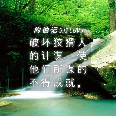 Picture 04 - 约 伯 记 5:12 CUVS - 破 坏 狡 猾 人 的 计 谋 ， 使 他 们 - Bible Verse Picture