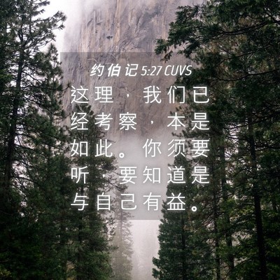 Picture 04 - 约 伯 记 5:27 CUVS - 这 理 ， 我 们 已 经 考 察 ， 本 是 - Bible Verse Picture