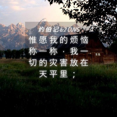 Picture 04 - 约 伯 记 6:2 CUVS - 惟 愿 我 的 烦 恼 称 一 称 ， 我 一 - Bible Verse Picture