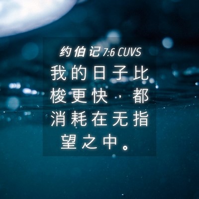 Picture 04 - 约 伯 记 7:6 CUVS - 我 的 日 子 比 梭 更 快 ， 都 消 耗 - Bible Verse Picture