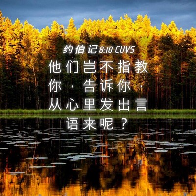Picture 04 - 约 伯 记 8:10 CUVS - 他 们 岂 不 指 教 你 ， 告 诉 你 ， - Bible Verse Picture