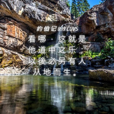 Picture 04 - 约 伯 记 8:19 CUVS - 看 哪 ， 这 就 是 他 道 中 之 乐 ； - Bible Verse Picture