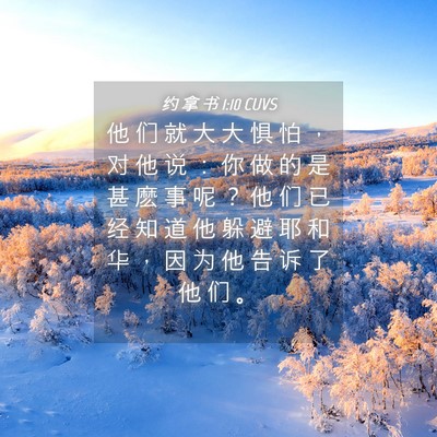 Picture 04 - 约 拿 书 1:10 CUVS - 他 们 就 大 大 惧 怕 ， 对 他 说 ： - Bible Verse Picture