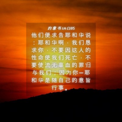 Picture 04 - 约 拿 书 1:14 CUVS - 他 们 便 求 告 耶 和 华 说 ： 耶 和 - Bible Verse Picture
