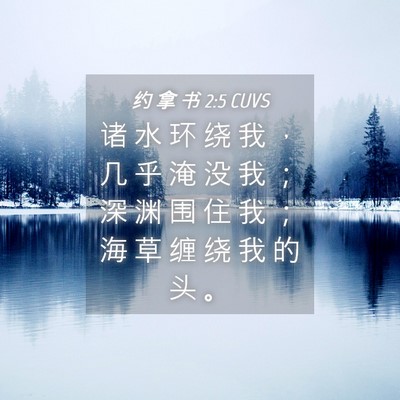 Picture 04 - 约 拿 书 2:5 CUVS - 诸 水 环 绕 我 ， 几 乎 淹 没 我 ； - Bible Verse Picture