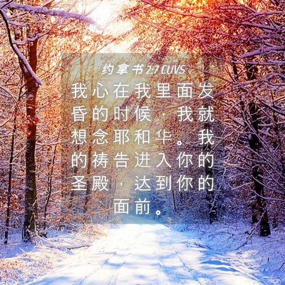 Picture 04 - 约 拿 书 2:7 CUVS - 我 心 在 我 里 面 发 昏 的 时 候 ， - Bible Verse Picture