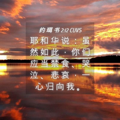 Picture 04 - 约 珥 书 2:12 CUVS - 耶 和 华 说 ： 虽 然 如 此 ， 你 们 - Bible Verse Picture