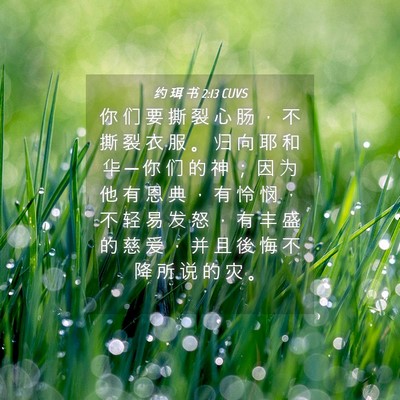 Picture 04 - 约 珥 书 2:13 CUVS - 你 们 要 撕 裂 心 肠 ， 不 撕 裂 衣 - Bible Verse Picture