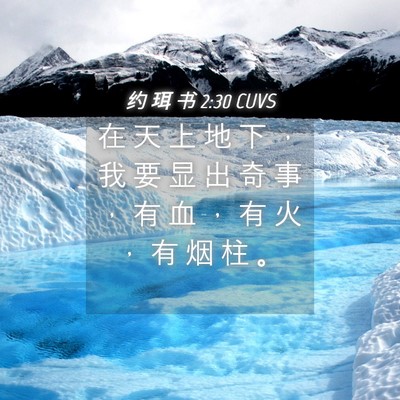 Picture 04 - 约 珥 书 2:30 CUVS - 在 天 上 地 下 ， 我 要 显 出 奇 事 - Bible Verse Picture