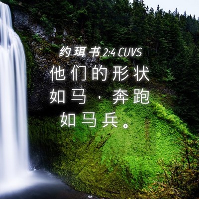 Picture 04 - 约 珥 书 2:4 CUVS - 他 们 的 形 状 如 马 ， 奔 跑 如 马 - Bible Verse Picture