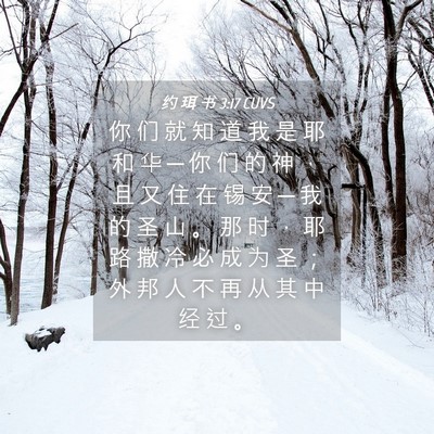 Picture 04 - 约 珥 书 3:17 CUVS - 你 们 就 知 道 我 是 耶 和 华 ─ 你 - Bible Verse Picture
