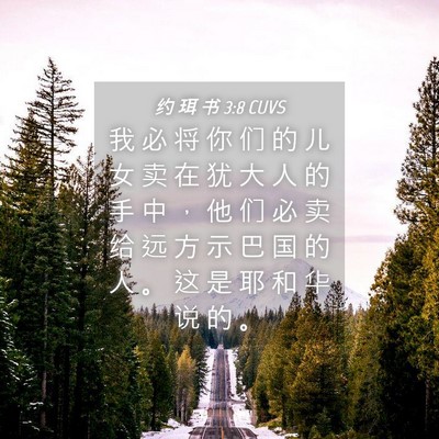 Picture 04 - 约 珥 书 3:8 CUVS - 我 必 将 你 们 的 儿 女 卖 在 犹 大 - Bible Verse Picture
