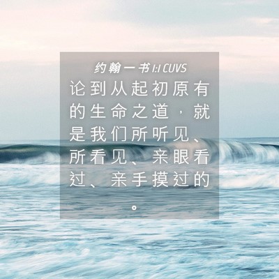 Picture 04 - 约 翰 一 书 1:1 CUVS - 论 到 从 起 初 原 有 的 生 命 之 道 - Bible Verse Picture
